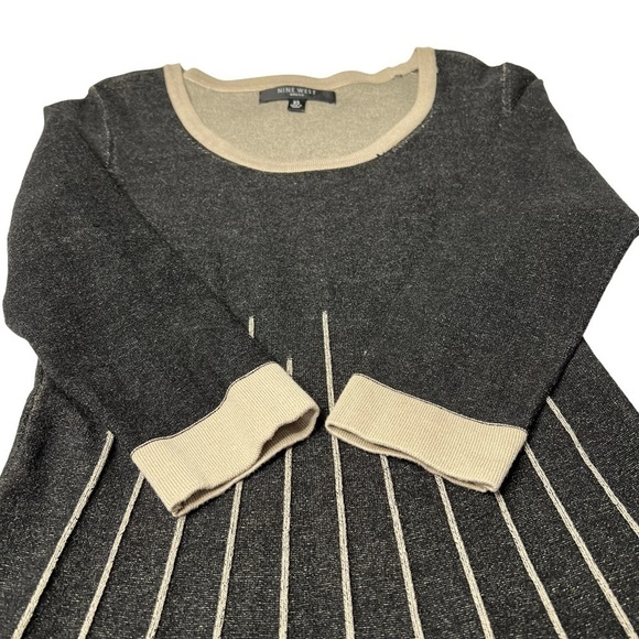 NINE WEST Fit & Flare Black Tan Sweater Dress Size XS - Picture 11 of 16